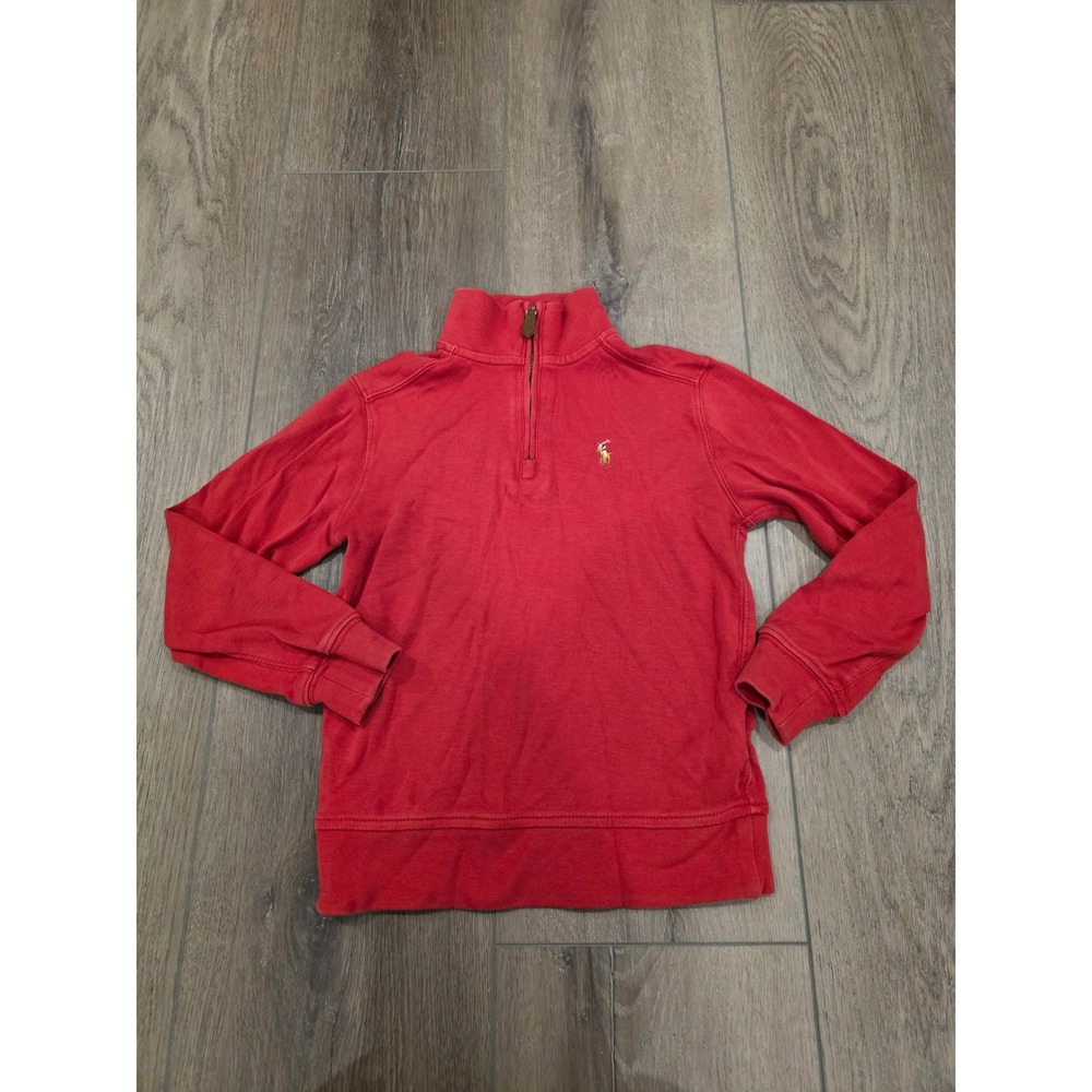Polo Ralph Lauren Boys Toddler Size 5‎ Red 1/4 Zip Pullover Fall Winter Preppy